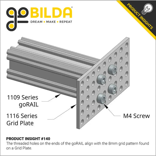 ServoCity 1116 Series Grid Plate (5 x 11 Hole, 40 x 88mm)