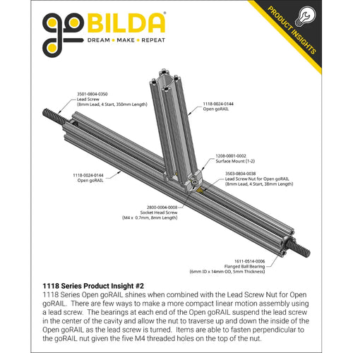 ServoCity 1118 Series Open GoRAIL (384mm Length)