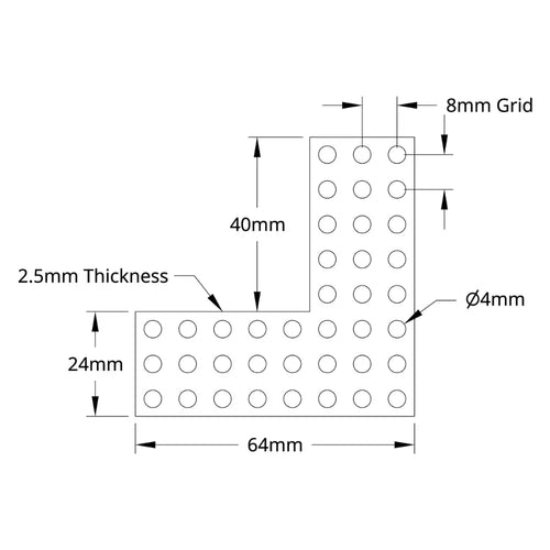 ServoCity 1137 Series Steel Flat Grid Bracket (1-2) - 2 Pack