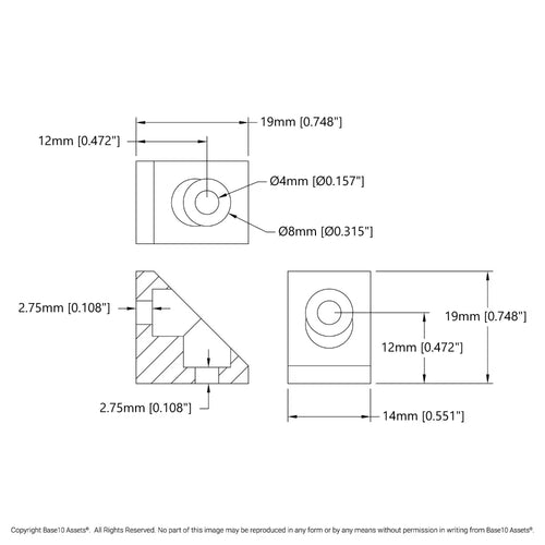 ServoCity 1204 Series Gusseted Angle Mount (1-3) - 2 Pack