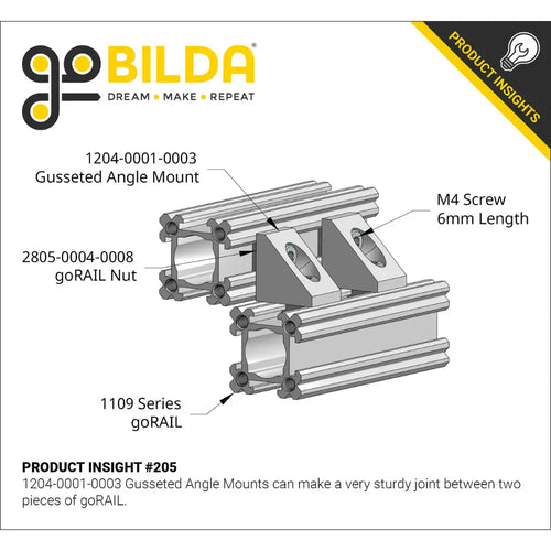 ServoCity 1204 Series Gusseted Angle Mount (1-3) - 2 Pack