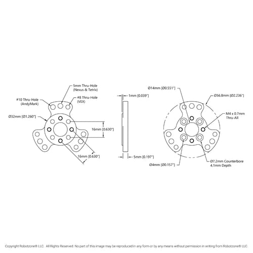ServoCity 1206 Series Pattern Adaptor (16-5) - 2 Pack
