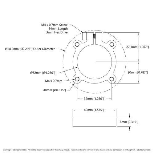 ServoCity 1302 Series Clamping Hub (32mm Bore)