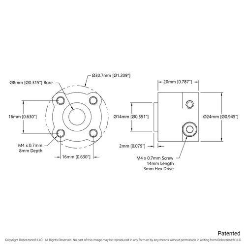 ServoCity 1310 Series Hyper Hub (8mm Bore)