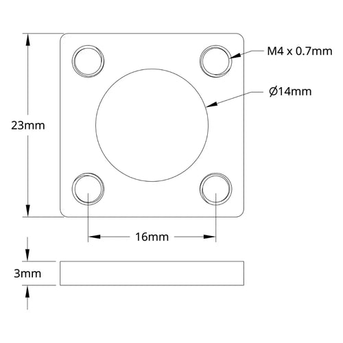 ServoCity 16mm Square Pattern Steel Threaded Plate - 2 Pack