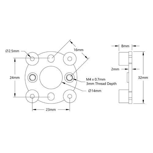 ServoCity 1700 Series Face Tapped Stepper Motor Mount (NEMA 11)