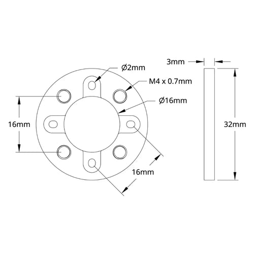 ServoCity 1700 Series Face Tapped Stepper Motor Mount (NEMA 8)