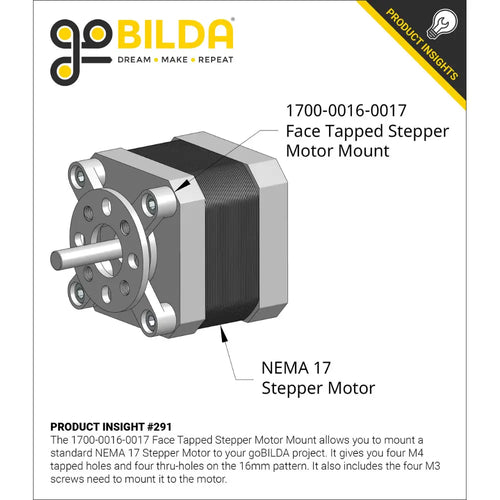 ServoCity 1700 Series Face Tapped Stepper Motor Mount (NEMA 17)