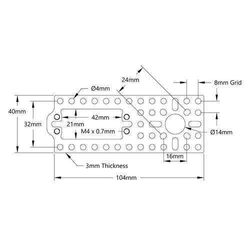ServoCity 1800 Series Servo Pattern Plate (for Standard Size Servos)