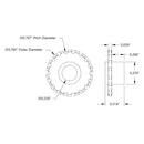 ServoCity 18 Tooth Press Fit Sprocket (0.1227" Pitch, 0.250" Bore)
