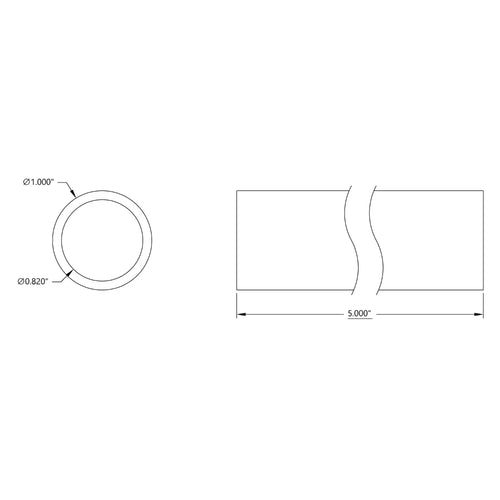ServoCity 1.00" x 5.00" Aluminum Tubing