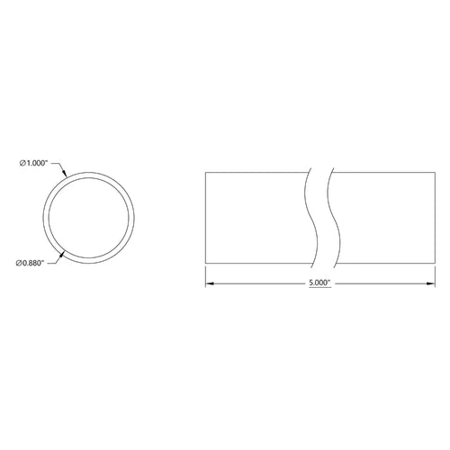 ServoCity 1.00" x 5.00" Stainless Steel Tubing