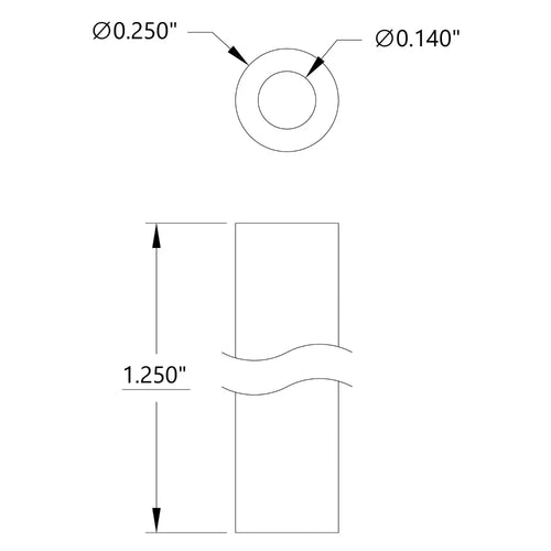 ServoCity 1.250" Length, 1/4" OD Aluminum Spacers for