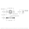 ServoCity 1/4" Bore 2-Side, 1-Post Pillow Block (43mm Width)