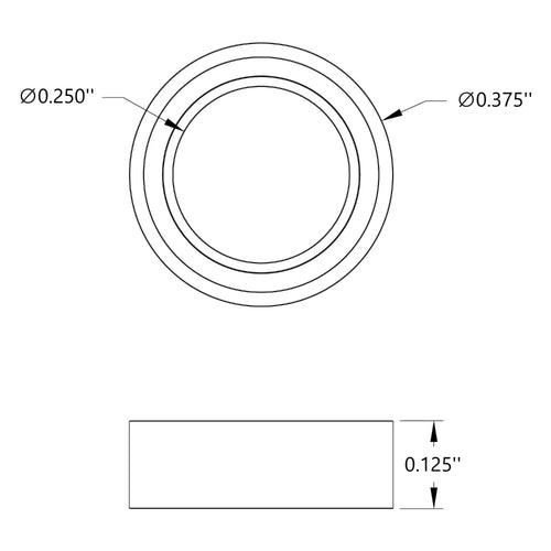 ServoCity 1/4" ID Non-Flanged Ball Bearing (3/8" OD, 1/8" Thickness) - 2 Pack