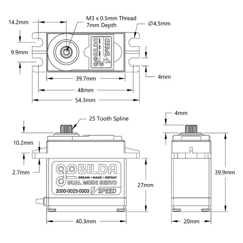 ServoCity 2000 Series Dual Mode Servo (25-3, Speed)