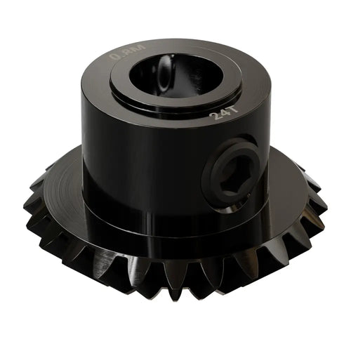 ServoCity 2317 Series MOD 0.8 Steel Miter Gear (Set-Screw, 1/4" Round Bore, 24 Tooth)