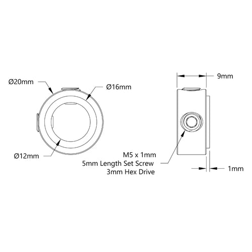ServoCity 2920 Series Steel Set-Screw Collar (12mm Bore) - 2 Pack