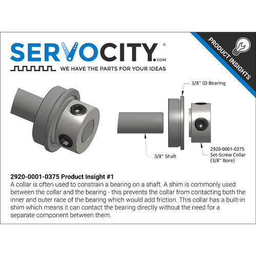 ServoCity 2920 Series Steel Set-Screw Collar (3/8" Bore) - 2 Pack