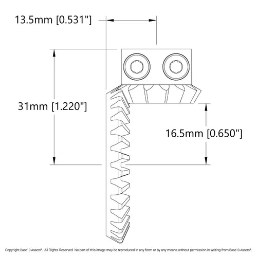 ServoCity 2:1 Ratio Bevel Gear Set (6mm D-Bore Pinion Gear)