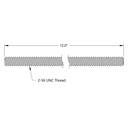 ServoCity 2-56 UNC Stainless Steel Threaded Rod (12" Length)