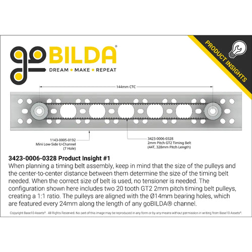 ServoCity 2mm Pitch GT2 Timing Belt (6mm Width, 328mm Pitch Length, 164 Tooth)