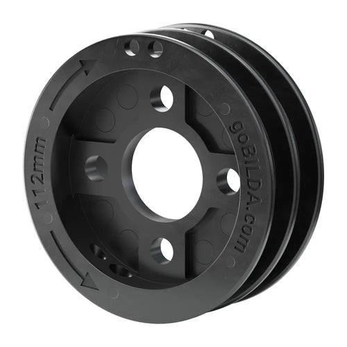 ServoCity 3407 Series Hub-Mount W" Pulley (Dual Spool, 112mm Circumference)