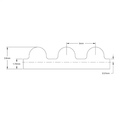 ServoCity 3412 Series 5mm HTD Pitch Timing Belt (9mm Width, 380mm Pitch Length, 76 Tooth)