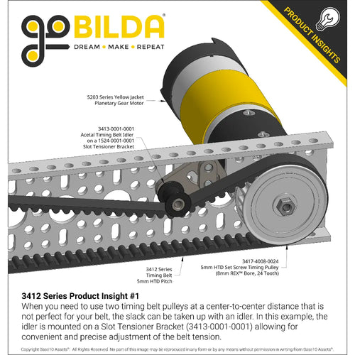 ServoCity 3412 Series 5mm HTD Pitch Timing Belt (9mm Width, 360mm Pitch Length, 72 Tooth)