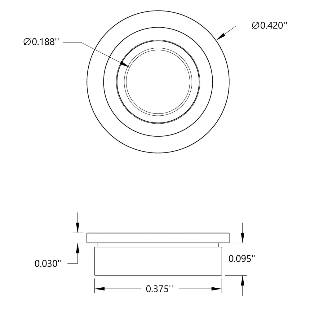 ServoCity 3/16" ID Flanged Ball Bearing (3/8" OD, 1/8" Thickness) 2