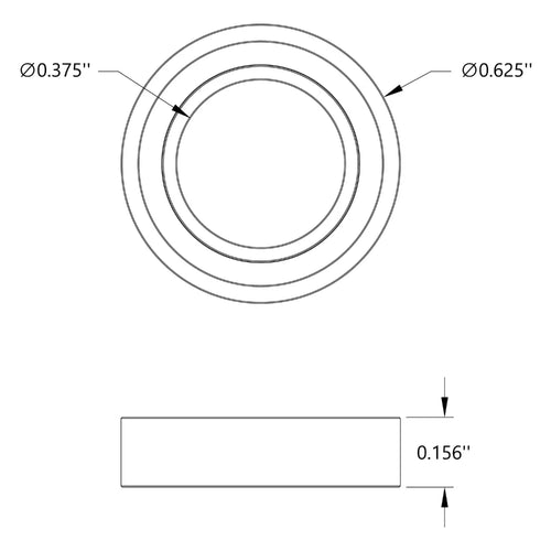 ServoCity 3/8-inch ID Non-Flanged Ball Bearing 5/8-inch OD, 5/32-inch (2x)