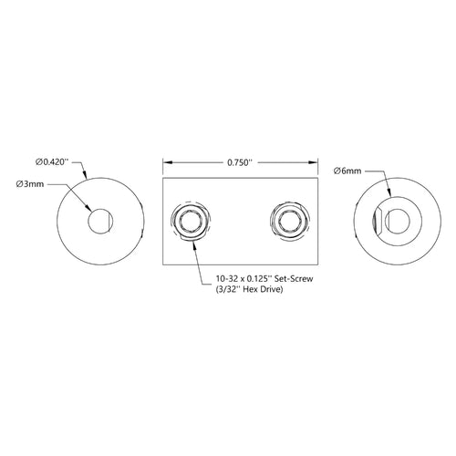 ServoCity 3mm to 6mm Set-Screw Shaft Coupler