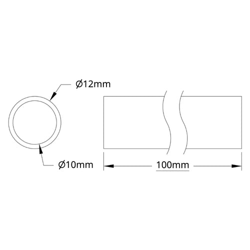 ServoCity 4100 Series Tube (10mm ID x 12mm OD, 100mm Length)