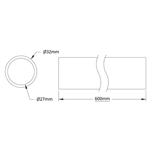ServoCity 4100 Series Aluminum Tube (27mm ID x 32mm OD, 600mm Length)