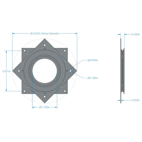 ServoCity 4" Square Ball Bearing Turntable (110lb Capacity)