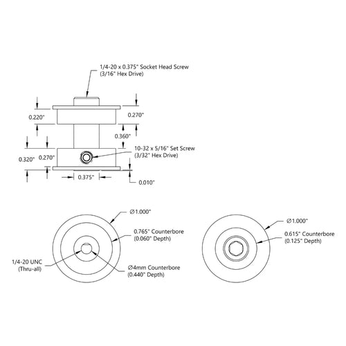 ServoCity 4mm Skate Wheel Mount (Shaft)