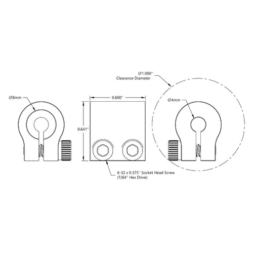 ServoCity 4mm to 8mm Clamping Shaft Coupler