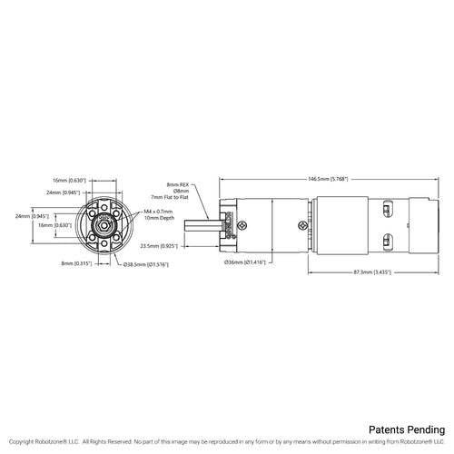 ServoCity 5303 Series Saturn Planetary Gear Motor w/ Encoder (188:1, 100 rpm)