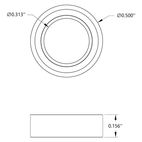 ServoCity 5/16" ID Non-Flanged Ball Bearing (1/2" OD, 5/32" Thickness) - 2 Pack