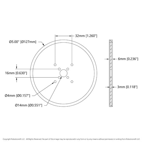 ServoCity 5" Acrylic Disc Wheel (Clear) - 2 Pack