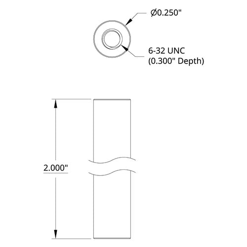 ServoCity 6-32 UNC Standoff (1/4" OD, 2" Length) - 4 Pack