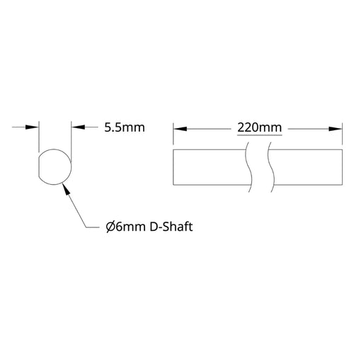 ServoCity 6mm D-Shaft (Stainless Steel, 220mm Length)