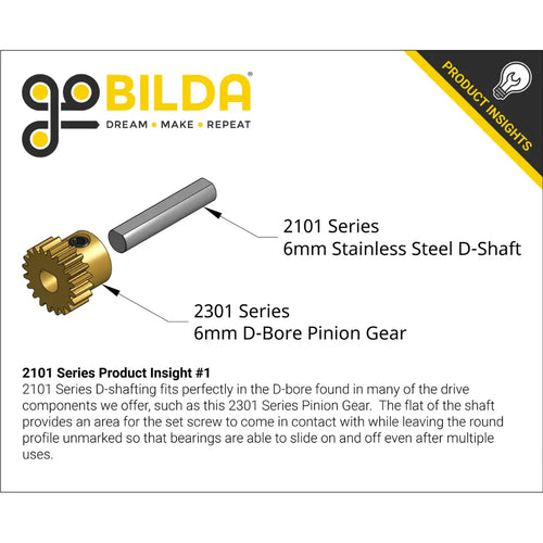 ServoCity 6mm D-Shaft (Stainless Steel, 80mm Length)