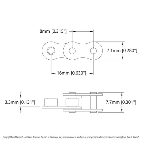 ServoCity 8mm Pitch Chain Loop (56 Links, 448mm Pitch Length)