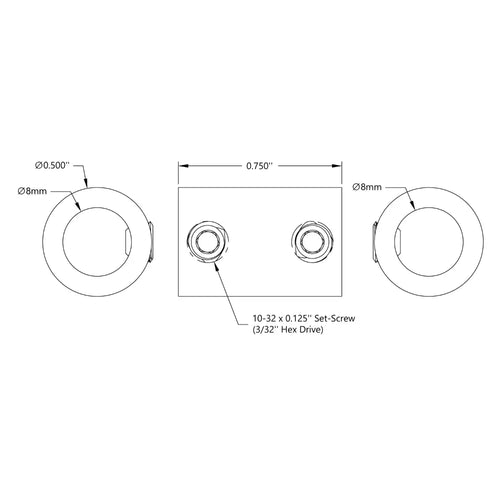 ServoCity 8mm to 8mm Set-Screw Shaft Coupler