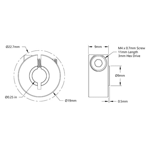 ServoCity Aluminum Clamping Collar (1/4" Bore)