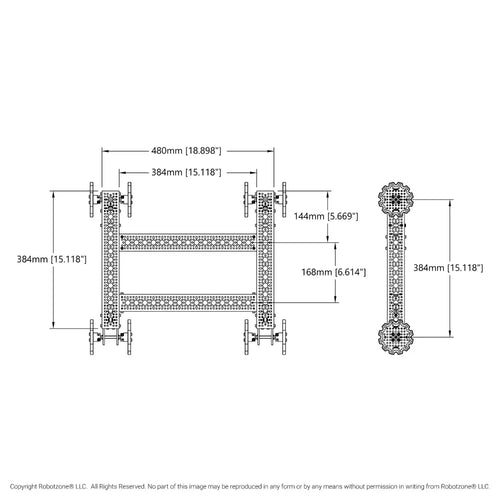 ServoCity Bravo Bare-Bones Chassis Kit (No Tread, No Motors, no Controller, no Battery)