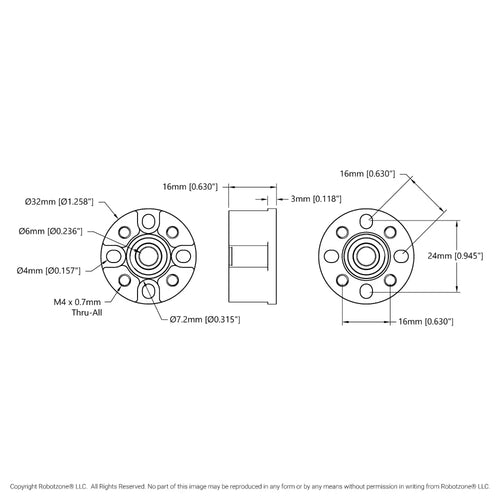 ServoCity Dual-Bearing Pillow Block (6mm Bore)