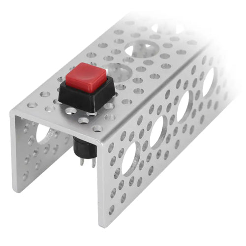 ServoCity Latching SPST Square Push Button Switch (Red)