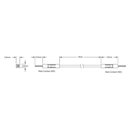 ServoCity Male to Male Jumper Wire (Multicolor, 10Cm Length) - 40 Pack
